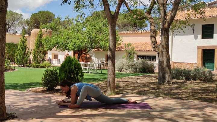 Clase de yoga estiramientos y movilidad